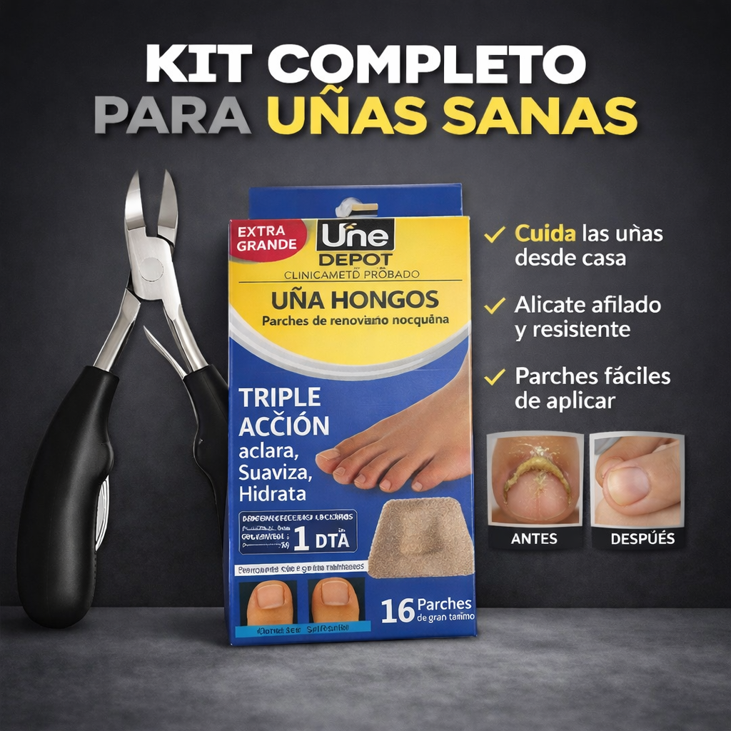 KIT PARCHES ANTI-HONGOS PARA UÑAS + ALICATE CORTA UÑAS | CALMIPIE™