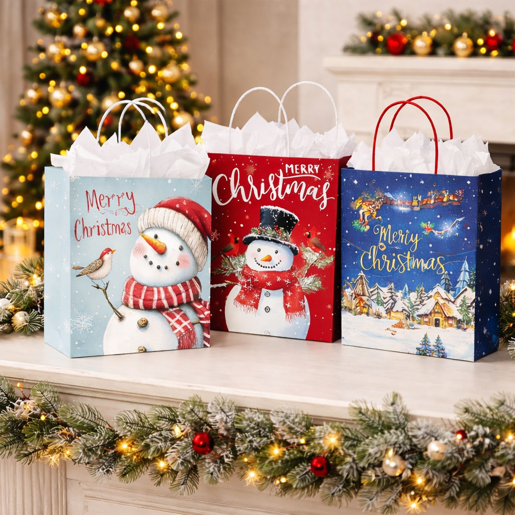 3x BOLSAS DE REGALO NAVIDEÑAS