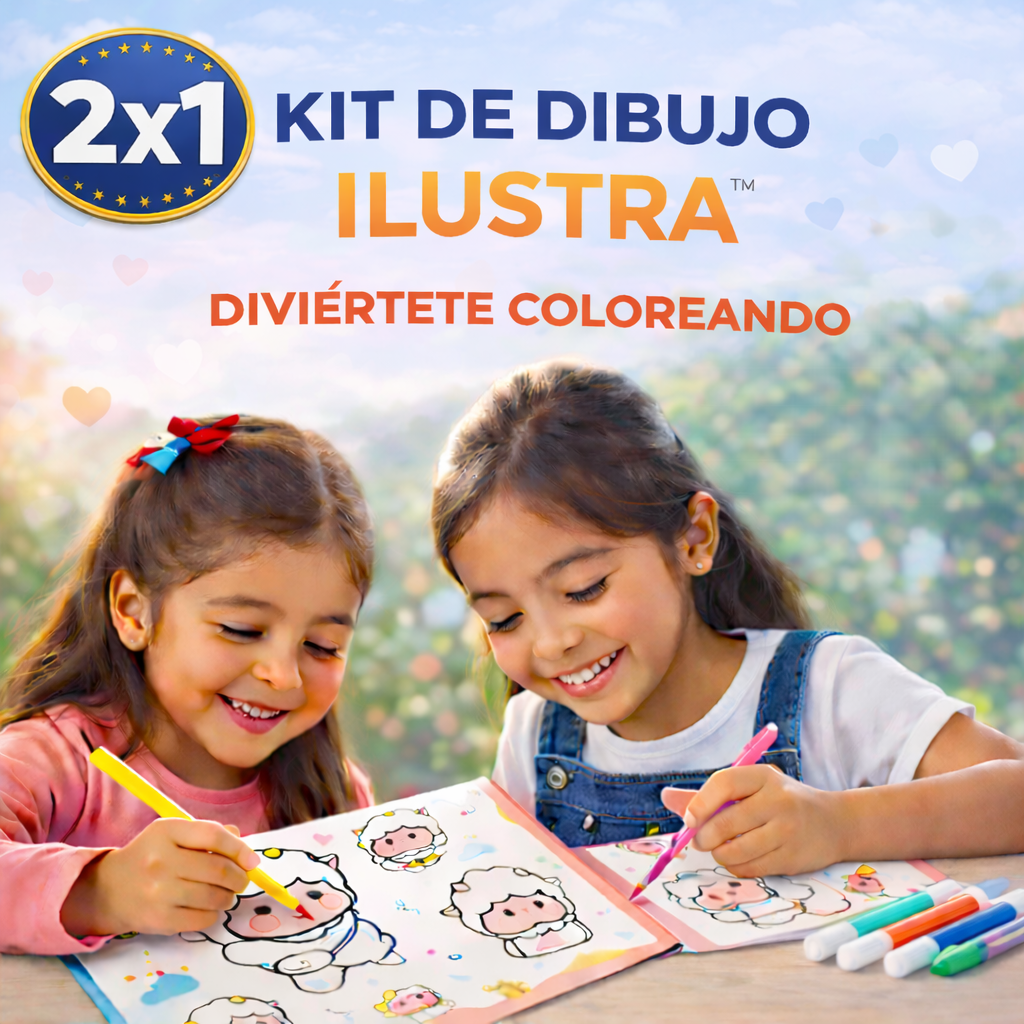 2x1 KIT DE DIBUJO KAWAII CON 6 MARCADORES | ILUSTRA™