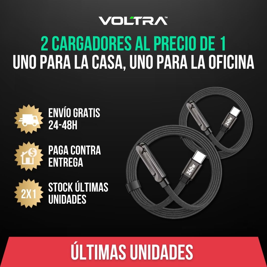 CABLE DE CARGA RÁPIDA TIPO C (LLEVA 2, PAGA 1) | VOLTRA™