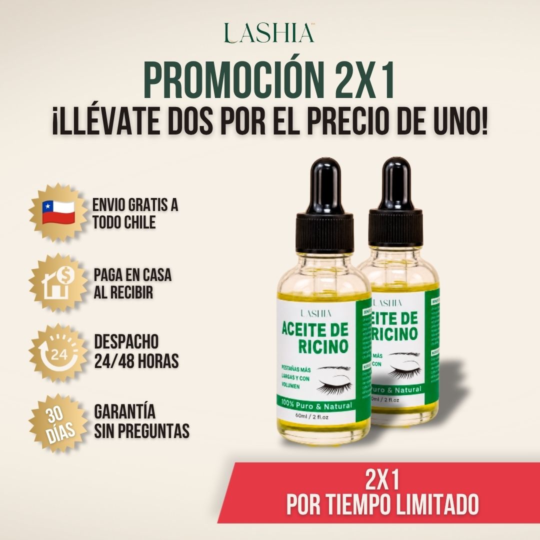 2X1 SÉRUM DE RICINO PARA CRECIMIENTO DE PESTAÑAS | LASHIA™