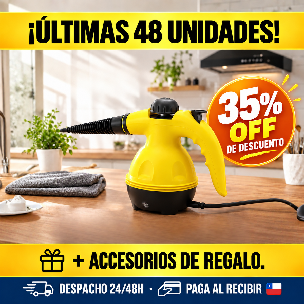 LIMPIADOR A VAPOR EFECTO RÁPIDO Y POTENTE CLEVOX™