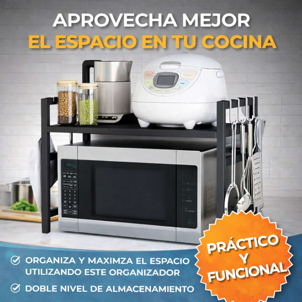 RACK ORGANIZADOR DE MICROONDAS 2 NIVELES |  NIVELA™