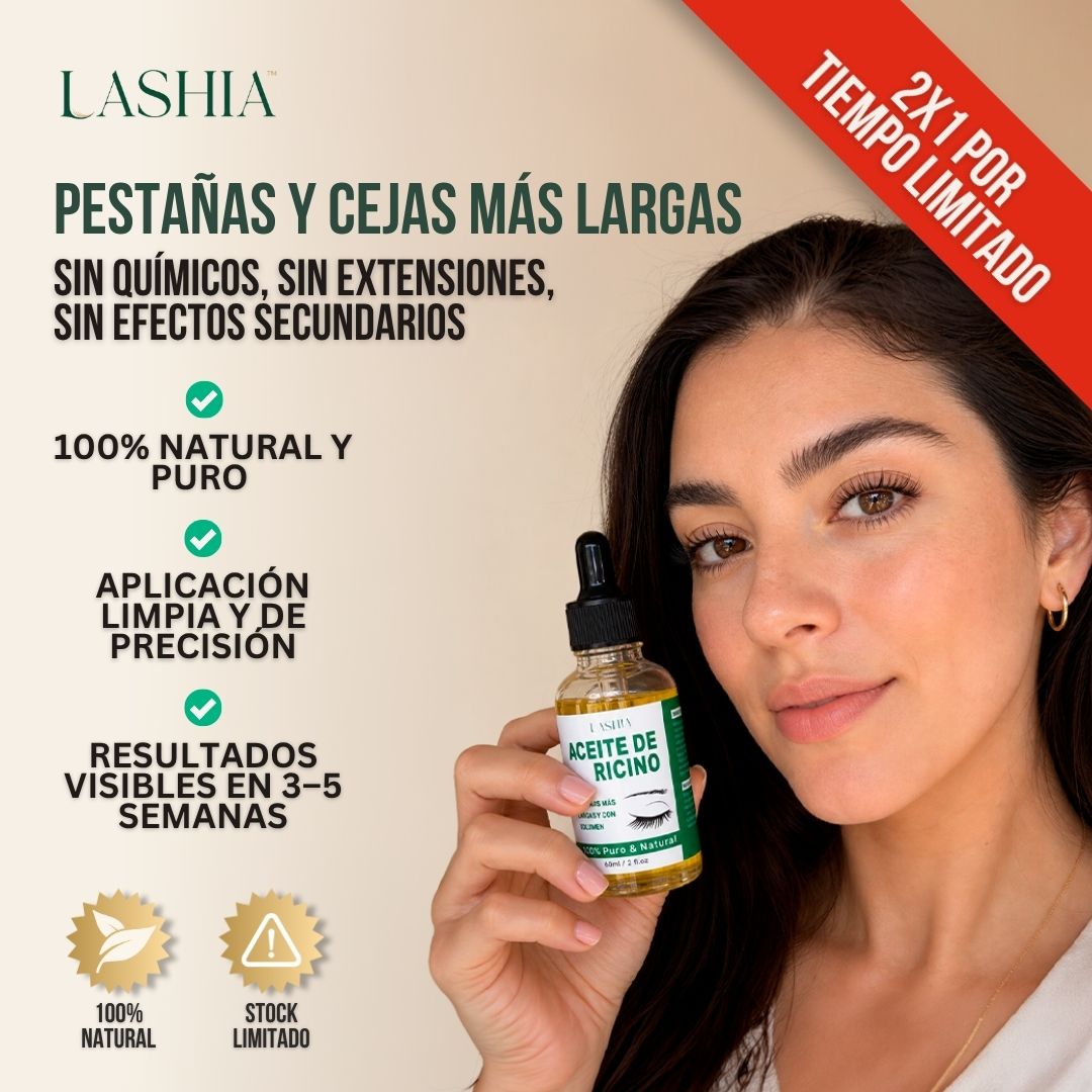 2X1 SÉRUM DE RICINO PARA CRECIMIENTO DE PESTAÑAS | LASHIA™