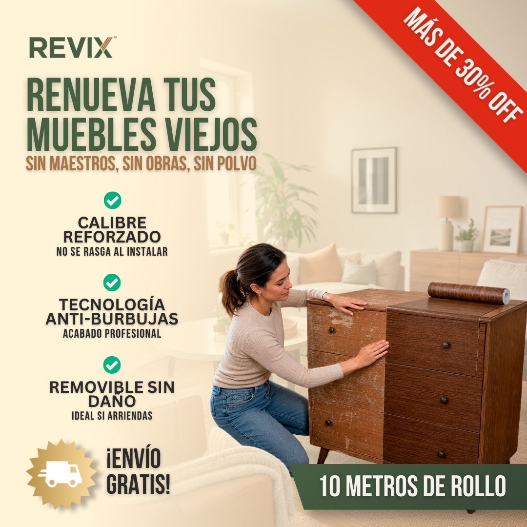 ROLLO ADHESIVO PARA RENOVAR MUEBLES 10 METROS | REVIX™