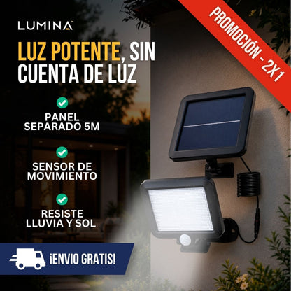 FOCO SOLAR CON SENSOR DE MOVIMIENTO (PAGA 1, LLEVA 2) | LUMINA™