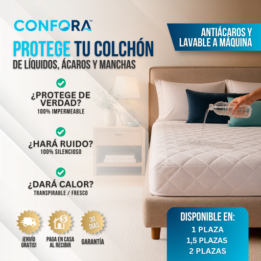 PROTECTOR DE COLCHÓN 100% IMPERMEABLE | CONFORA™