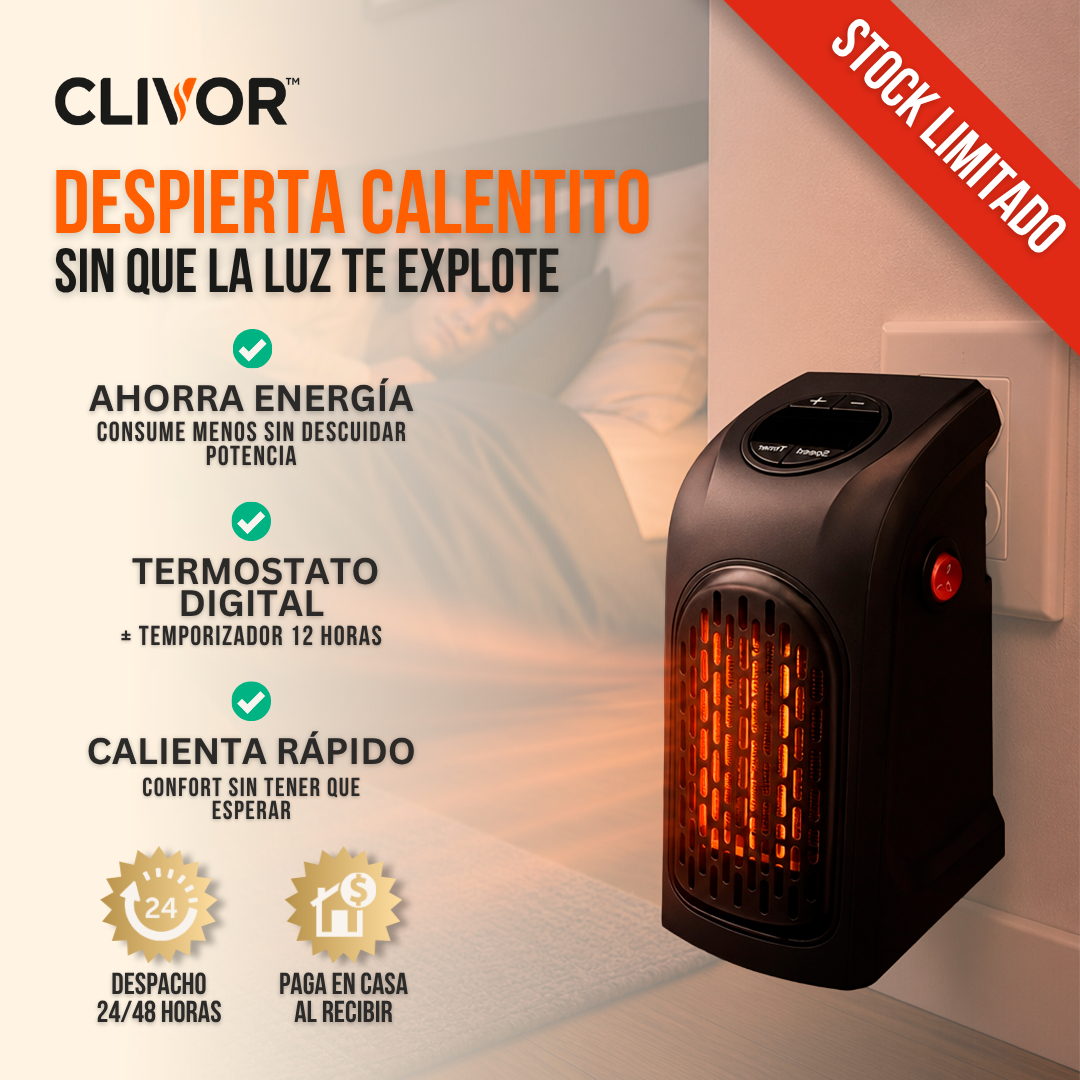 CALEFACTOR DE PARED COMPACTO AHORRADOR | CLIVOR™
