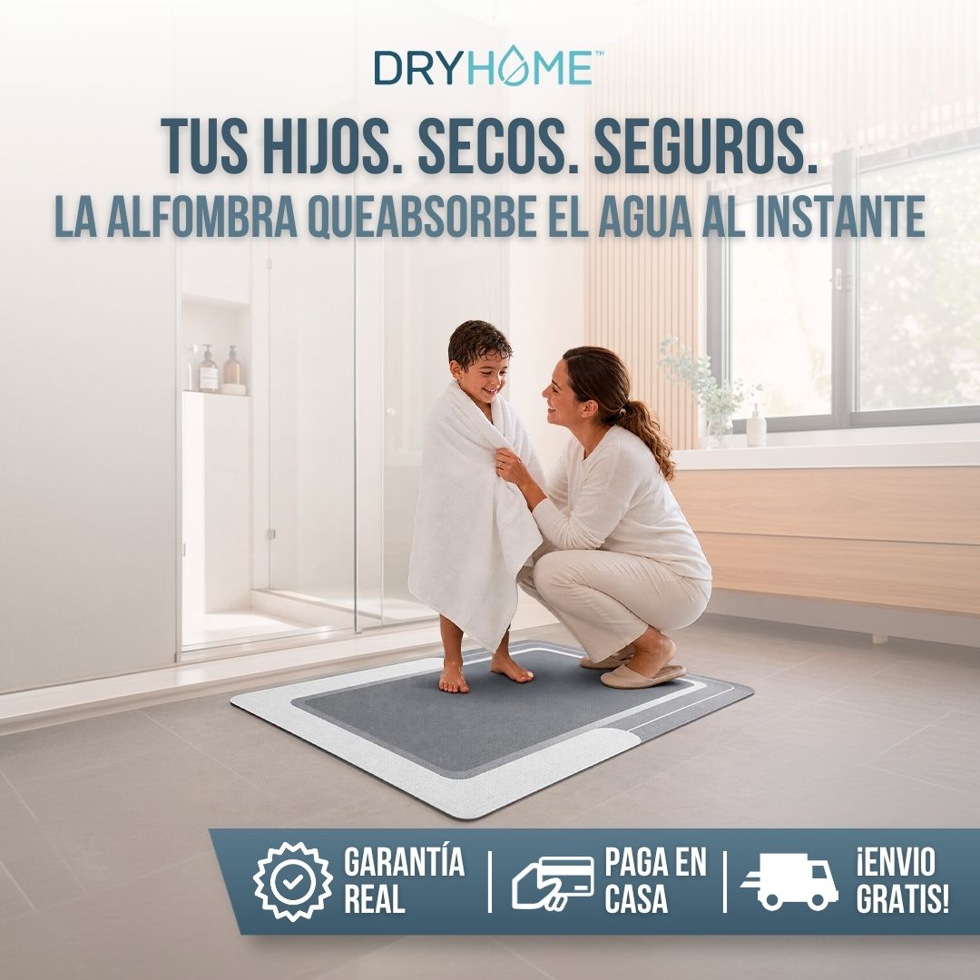 2x1 ALFOMBRA DE BAÑO ANTIDESLIZANTE DRYHOME™ SECADO RÁPIDO + CERO RESBALONES