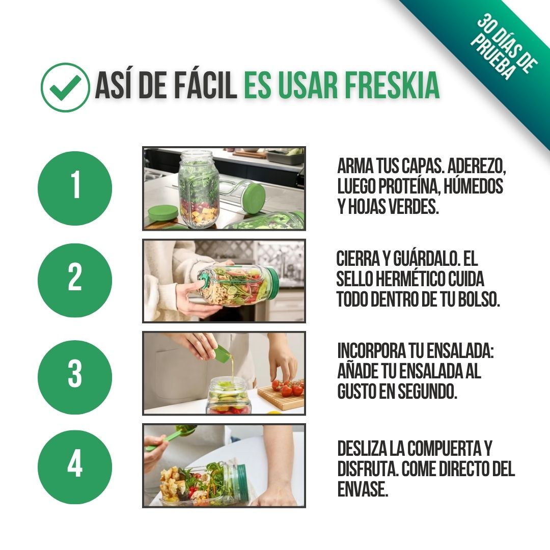 ENVASE PARA ENSALADA CON ALIÑO APARTE · FRESKIA™