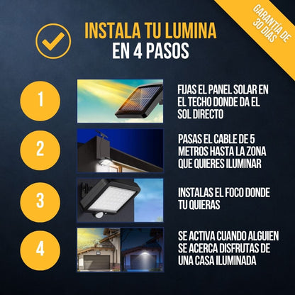 FOCO SOLAR CON SENSOR DE MOVIMIENTO (PAGA 1, LLEVA 2) | LUMINA™