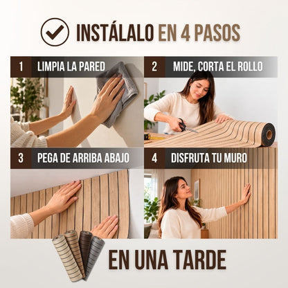 3 METROS PAPEL DECORATIVO MADERA 3D | MADERIX™