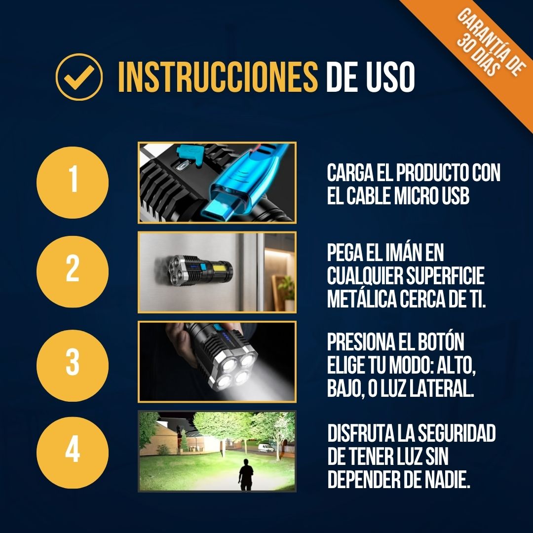 2x1 LINTERNA MAGNÉTICA DE SEGURIDAD | LUMITECH™