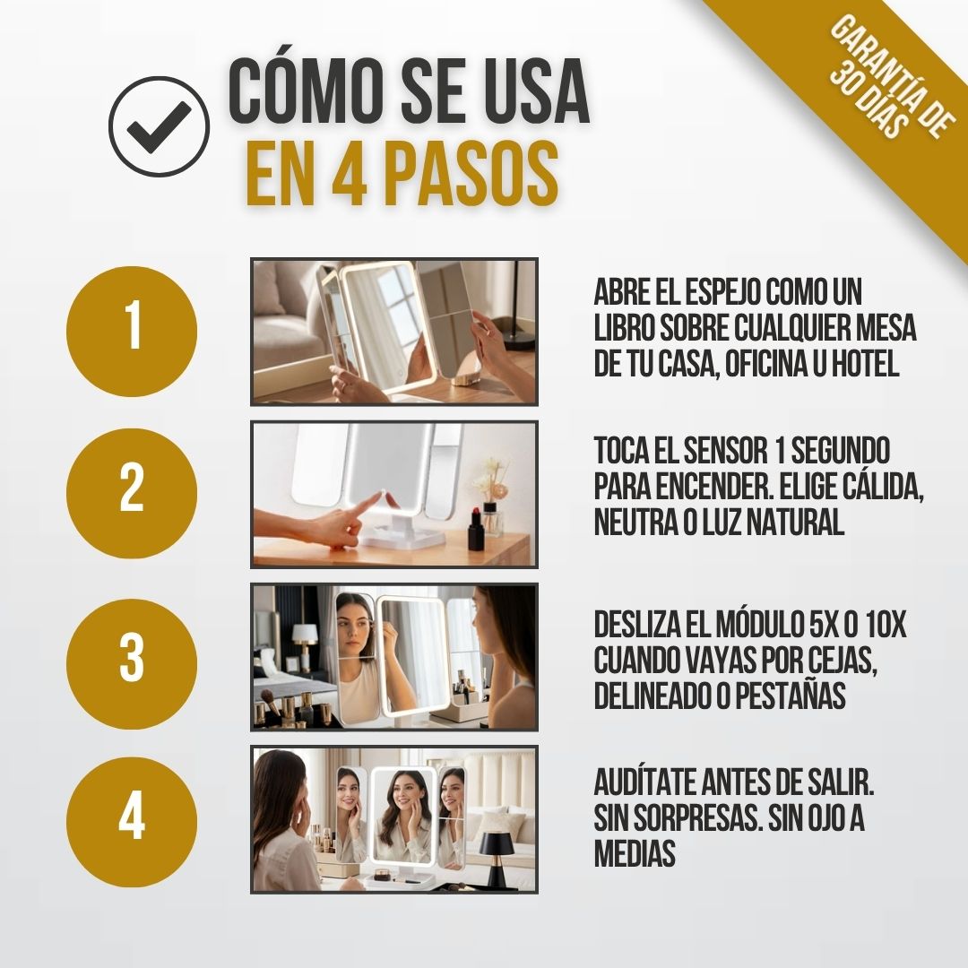 ESPEJO DE MAQUILLAJE LED | LUMIRA™