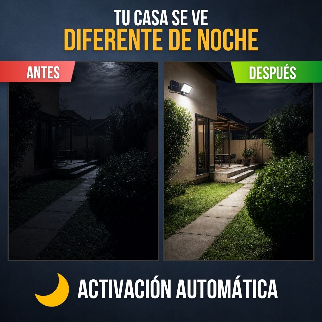 FOCO SOLAR CON SENSOR DE MOVIMIENTO (PAGA 1, LLEVA 2) | LUMINA™