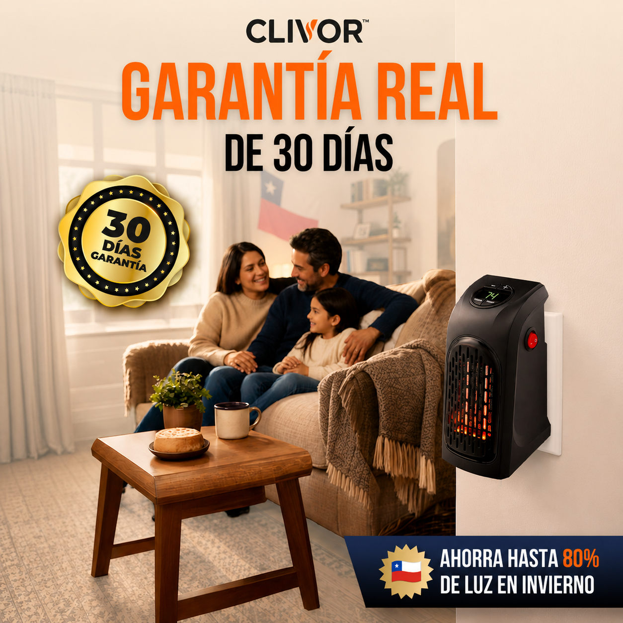 CALEFACTOR DE PARED COMPACTO AHORRADOR | CLIVOR™