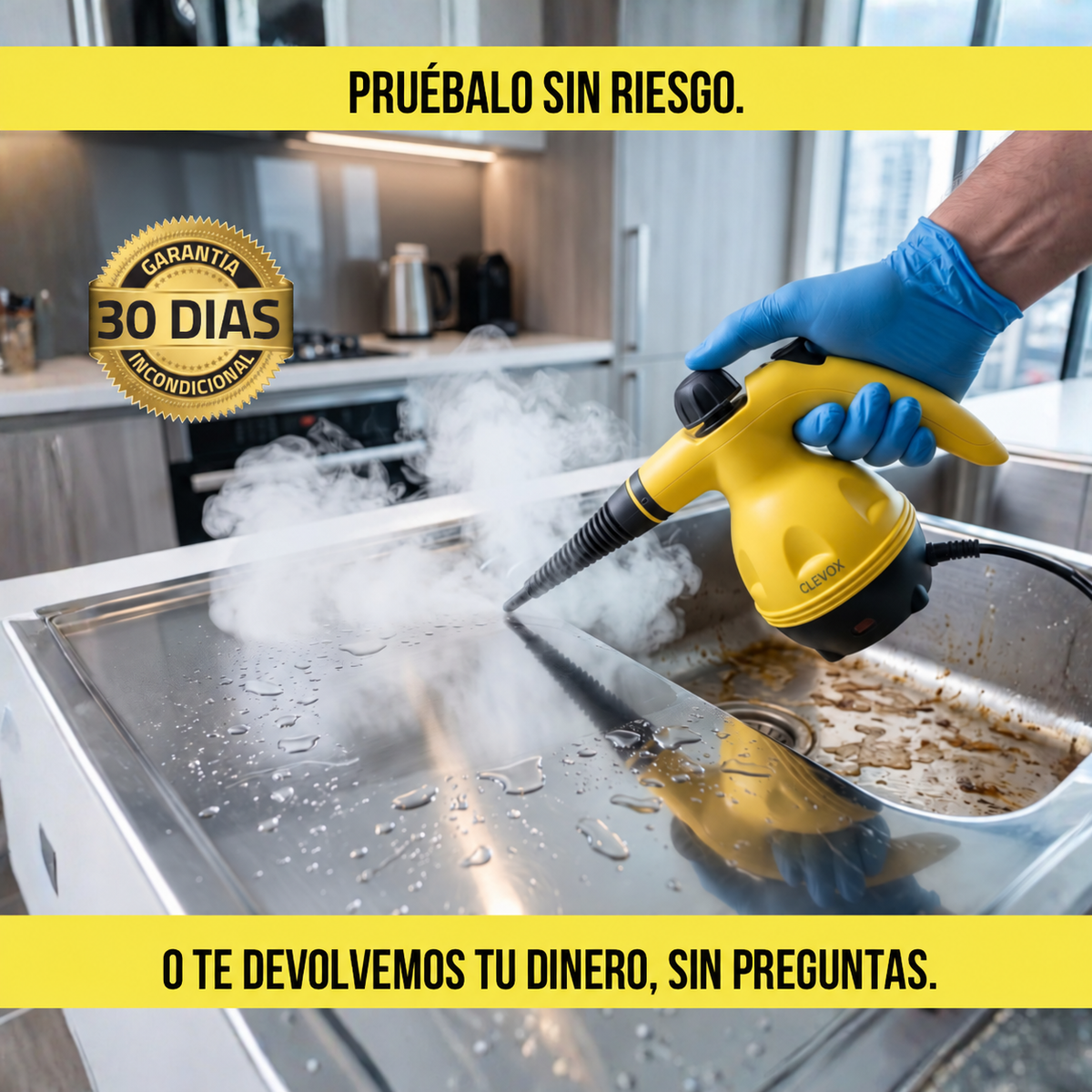 LIMPIADOR A VAPOR EFECTO RÁPIDO Y POTENTE CLEVOX™