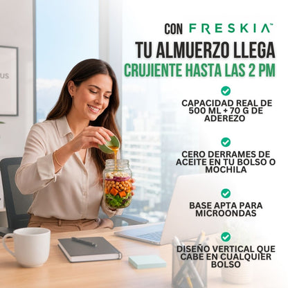ENVASE PARA ENSALADA CON ALIÑO APARTE · FRESKIA™