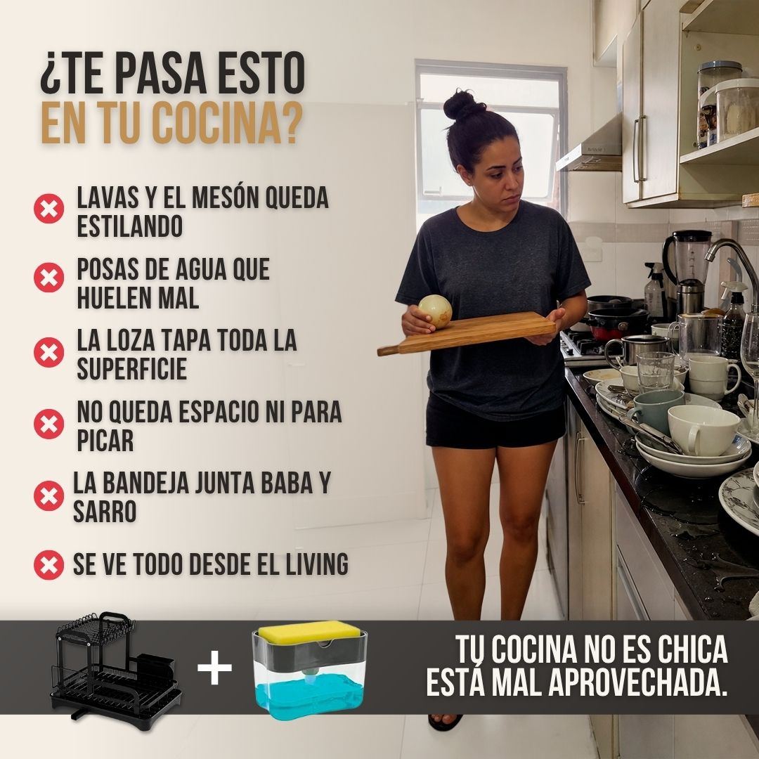 ESCURRIDOR DE PLATOS ORDELY™ + DISPENSADOR DE LOZAS GRATIS