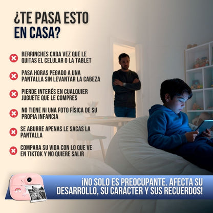 CÁMARA INSTANTÁNEA PARA NIÑOS + 3 ROLLOS DE PAPEL Y COLORES | FOTIK™