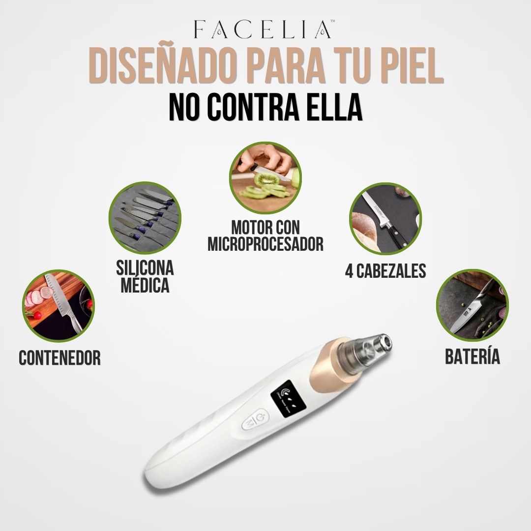 REMOVEDOR DE PUNTOS NEGROS PARA LIMPIEZA FACIAL PROFUNDA | FACELIA™