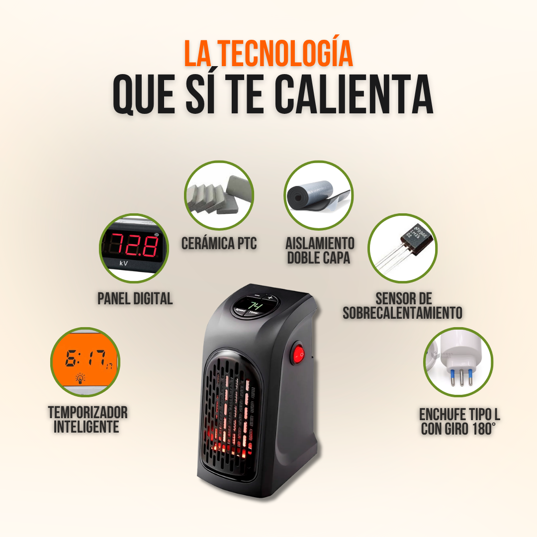 CALEFACTOR DE PARED COMPACTO AHORRADOR | CLIVOR™