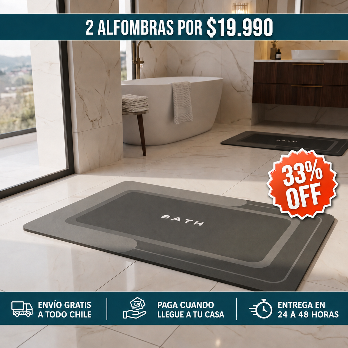 2X1 ALFOMBRAS ABSORBENTES PARA BAÑO DRYVA™