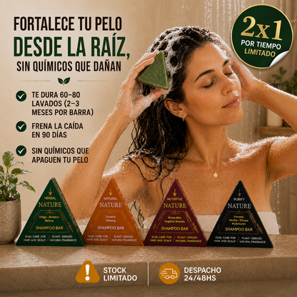 2x1 SHAMPOO HERBAL EN BARRA CUIDADO DE CABELLO | SELVYA™