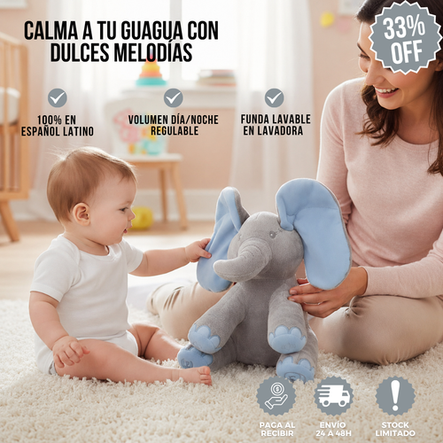 HERMOSO ELEFANTE DE PELUCHE MUSICAL | FANTIA™