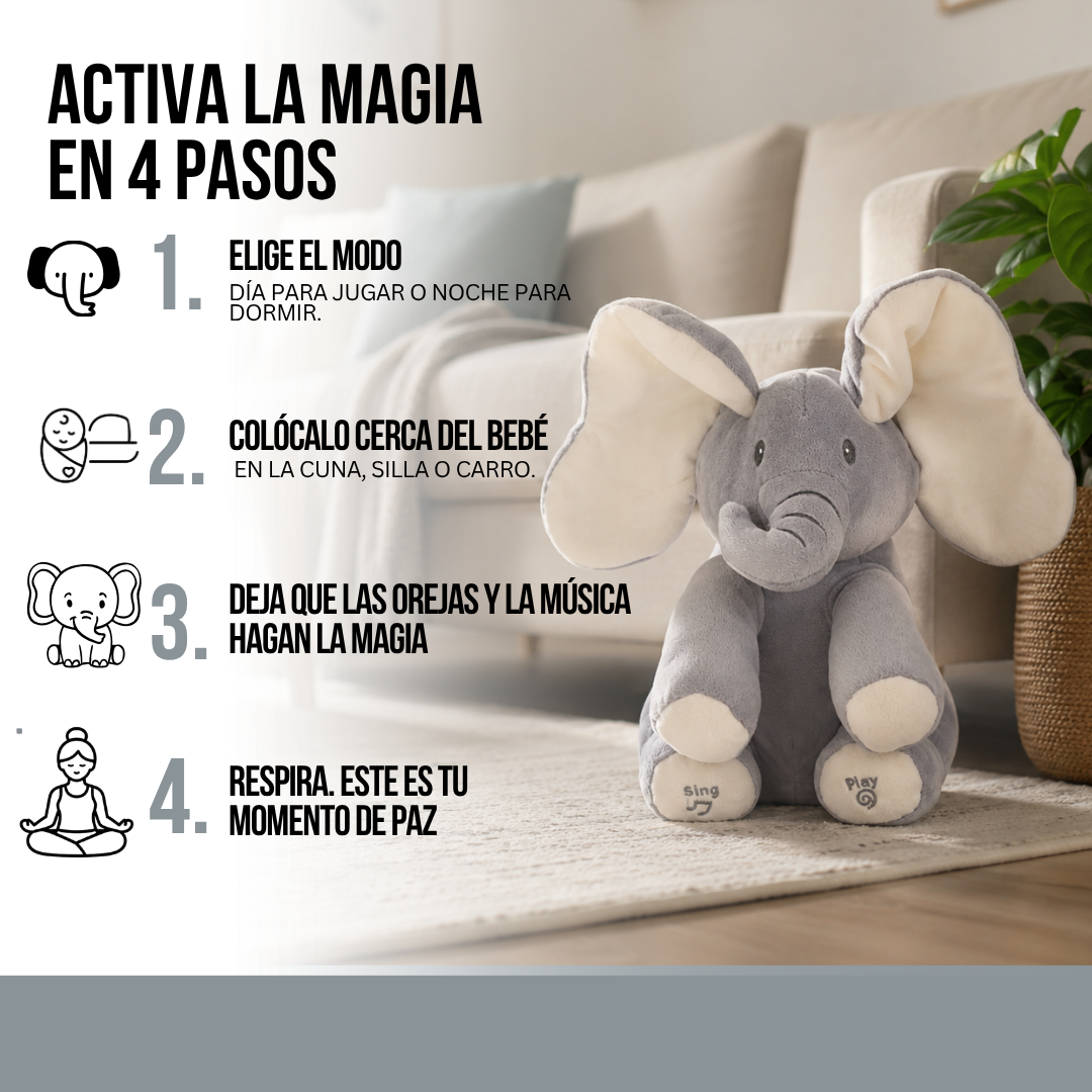 HERMOSO ELEFANTE DE PELUCHE MUSICAL | FANTIA™