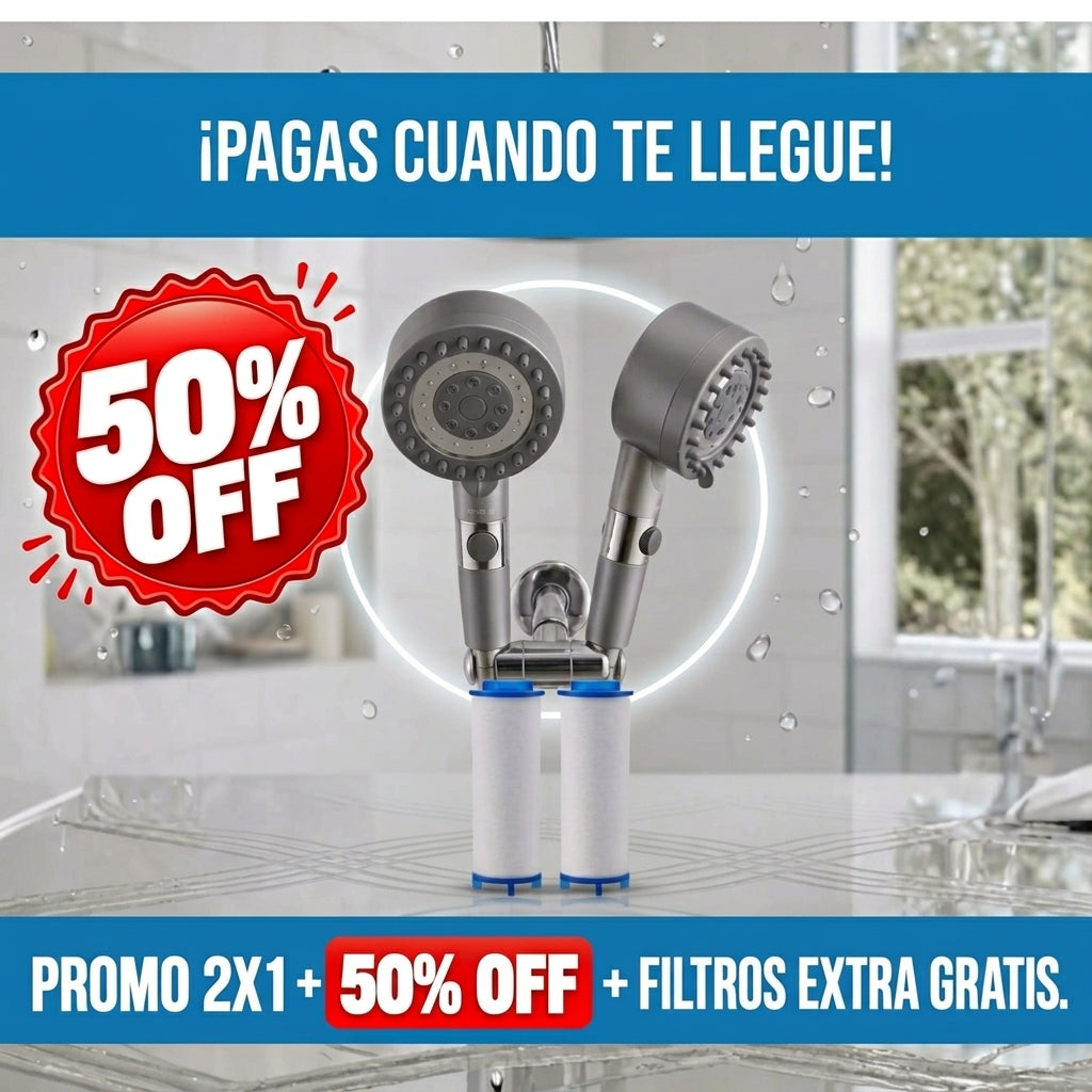 CABEZAL 4 EN 1 PARA DUCHAS (PAGA 1, LLEVA 2) + 2 FILTROS DE REGALO🎁 | HYDRA™