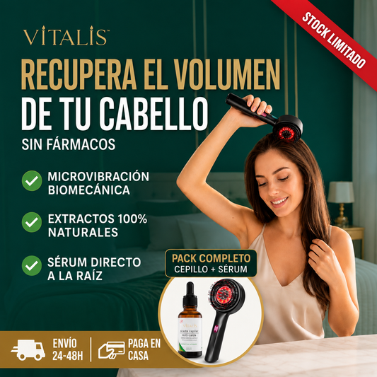 PACK CRECIMIENTO DE CABELLO: CEPILLO MASAJEADOR CON SERUM | VITALIS™
