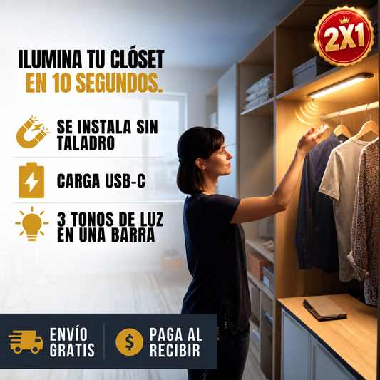 2x1 LÁMPARA LED CON SENSOR DE MOVIMIENTO Y FIJACIÓN MAGNÉTICA | LÚMEX™