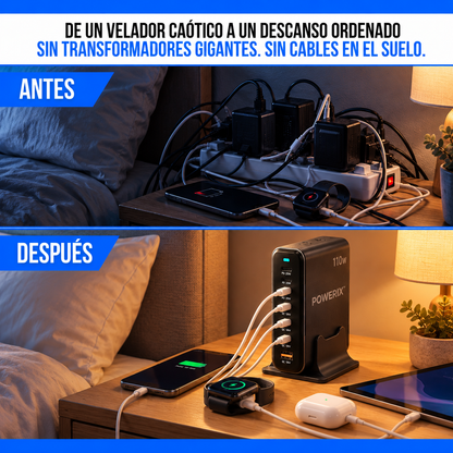 CARGADOR RÁPIDO DE ESCRITORIO 6 EN 1 110W | POWERIX™