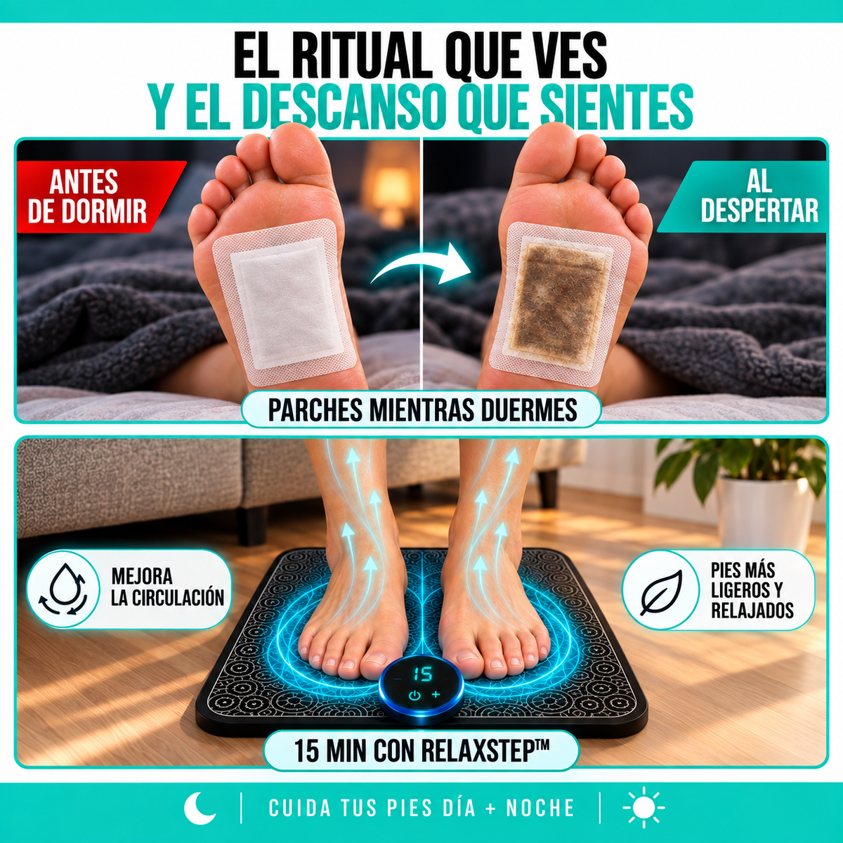 2x1 MASAJEADOR ELÉCTRICO PARA PIES RELAXSTEP™ + PARCHES DESINTOXICANTES GRATIS🎁