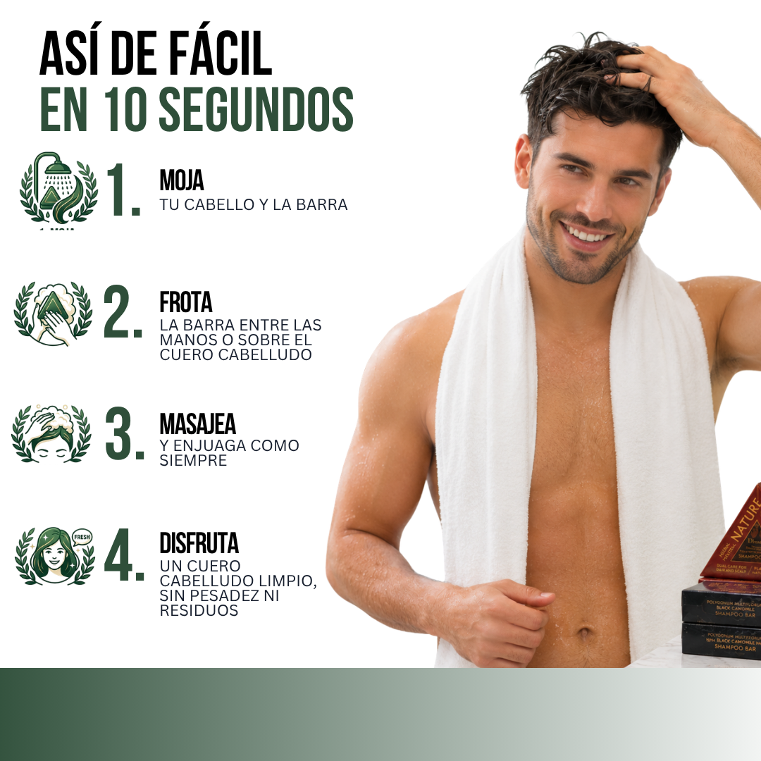 2x1 SHAMPOO HERBAL EN BARRA CUIDADO DE CABELLO | SELVYA™