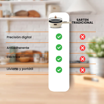 SARTEN MULTIFUNCIONAL ELECTRICO ANTIADHERENTE | COCINPRO™