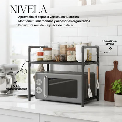 RACK ORGANIZADOR DE MICROONDAS Y COCINA | NIVELA™