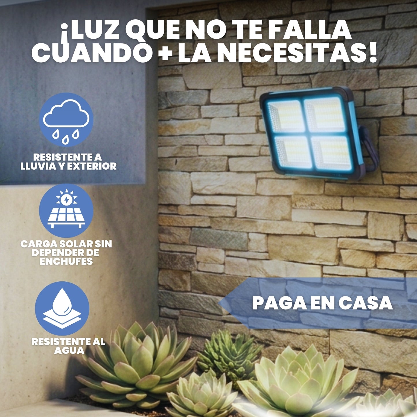 FOCO SOLAR LED 100W REGARGBLE| LUMIPRO™