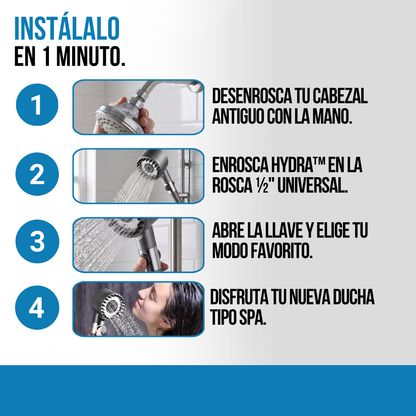 CABEZAL 4 EN 1 PARA DUCHAS (PAGA 1, LLEVA 2) + 2 FILTROS DE REGALO🎁 | HYDRA™