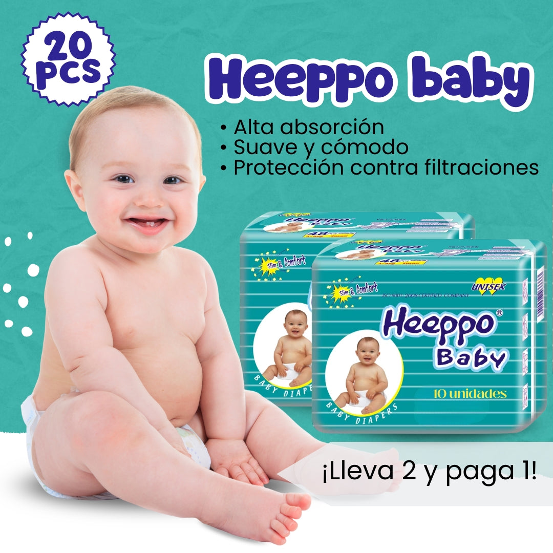 PAÑALES DESECHABLES ABSORBENTES + 1 GRATIS | HEEPPO BABY™