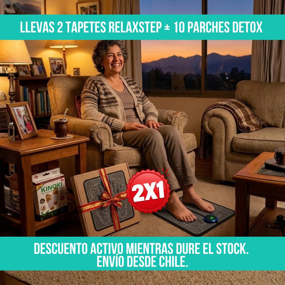 2x1 MASAJEADOR ELÉCTRICO PARA PIES RELAXSTEP™ + PARCHES DESINTOXICANTES GRATIS🎁