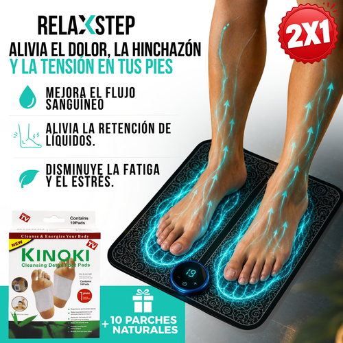 2x1 MASAJEADOR ELÉCTRICO PARA PIES RELAXSTEP™ + PARCHES DESINTOXICANTES GRATIS🎁