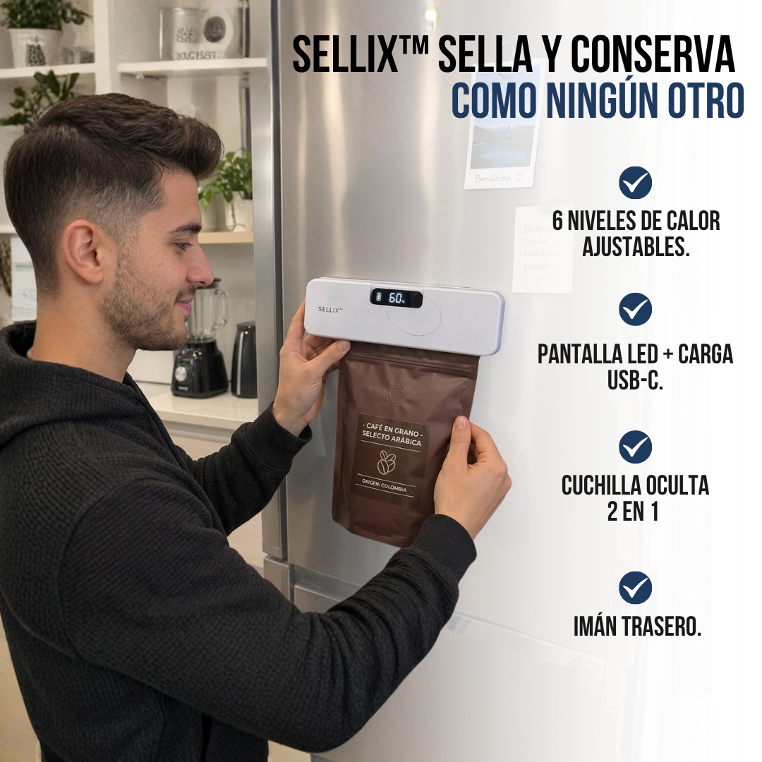 SELLADOR DE BOLSAS AL VACÍO CON CUCHILLA ABRIDORA | SELLIX™