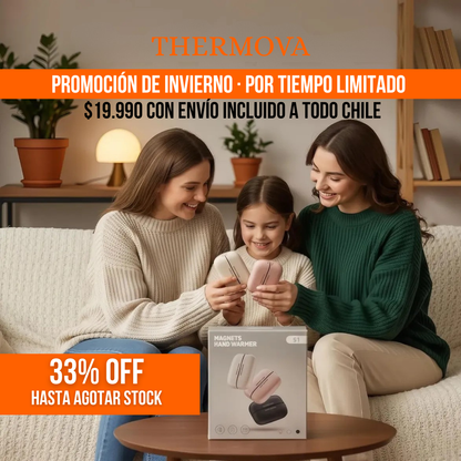 CALENTADOR DE MANOS RECARGABLE PARA INVIERNO | THERMOVA™