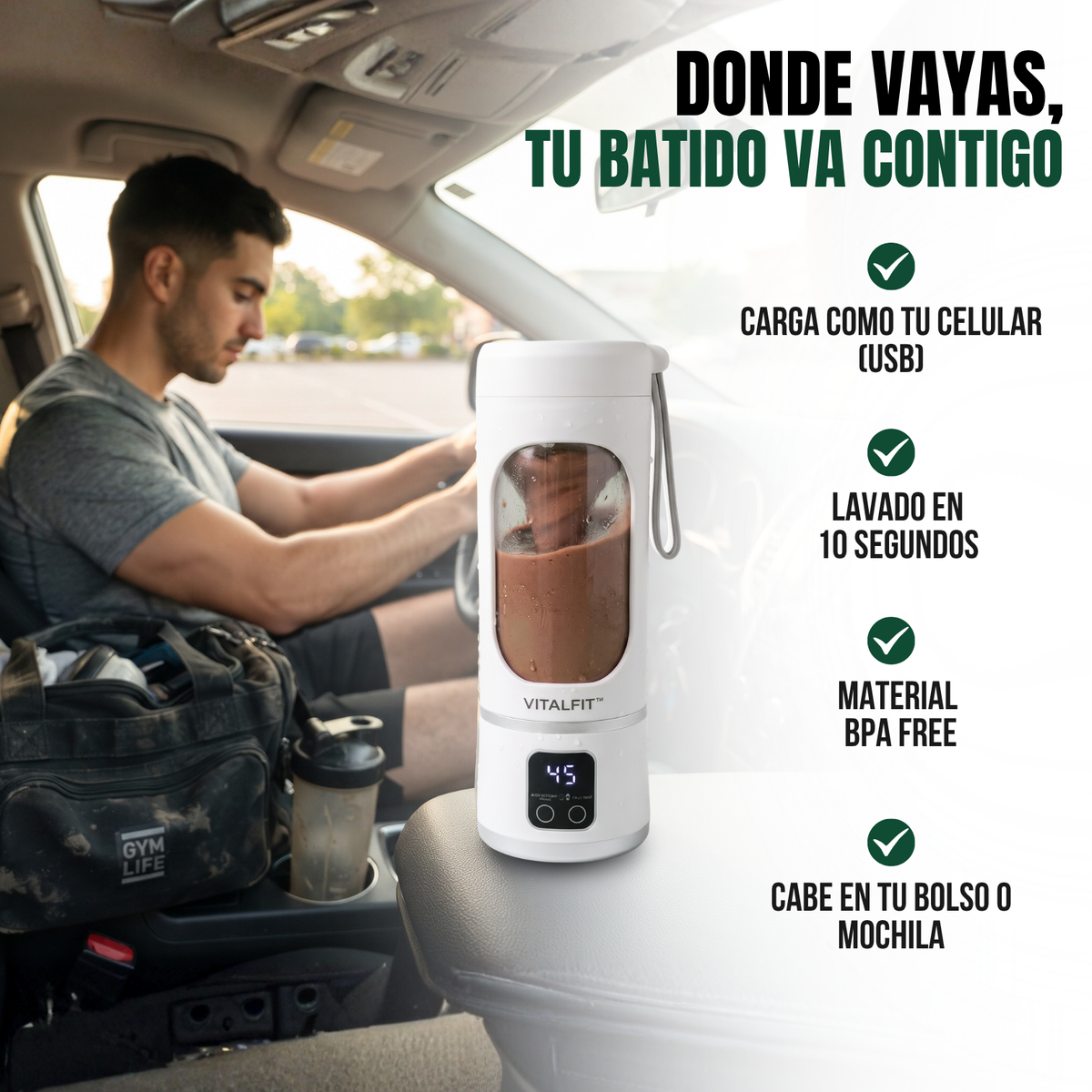 VITALFIT™: VASO PARA BATIDOS RÁPIDOS CON EBOOK RECETARIO DE REGALO🎁